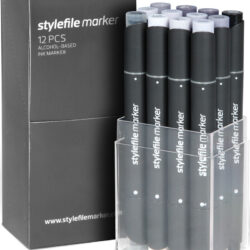 Stylefile 12 markers koel grijs
