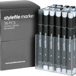 Stylefile 36 markers alle grijs